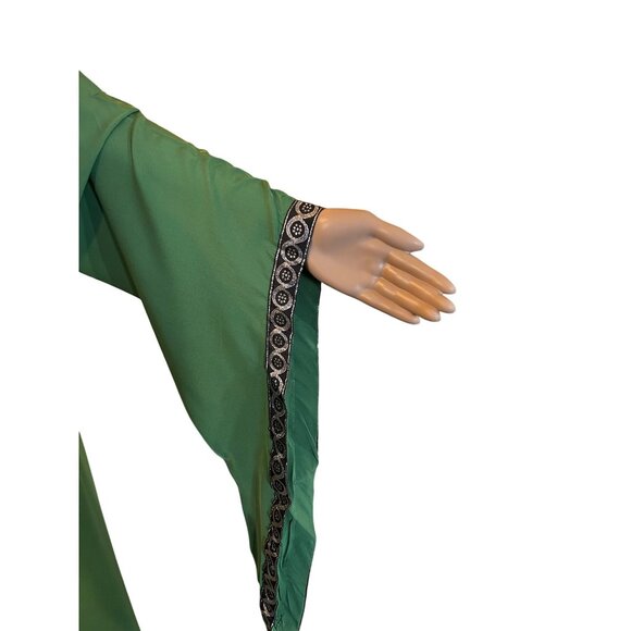 Womens Size 2XL Medieval Renaissance Court Dress Green Cosplay Gown Bell Sleeves - Picture 3 of 7